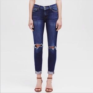 L’AGENCE Rachel High Rise Slim Distressed Jeans In Diamond Destruct Size 28